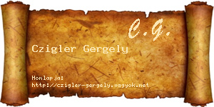 Czigler Gergely névjegykártya